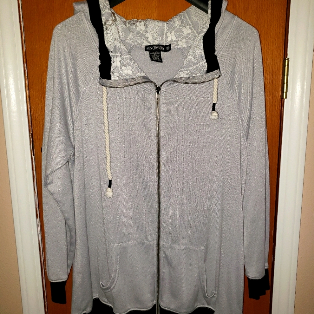 Miss Chievous Hoodie, Size 2X, Silver (B1)